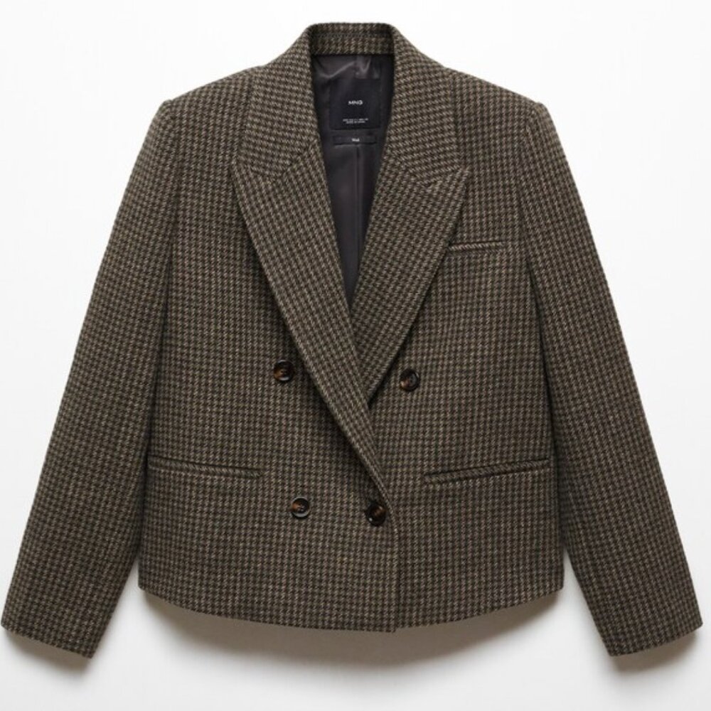 NWT Mango cropped wool blazer jacket Small